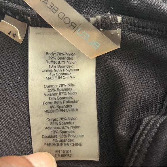 Bleu Rod Beattie Strapless Ruffle Overlay Black Monokini Maillot Swimsuit 14 - Picture 13 of 14